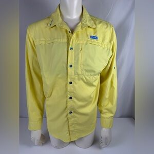 Yellow Pelagic fishing Eclipse guide shirt men’s large